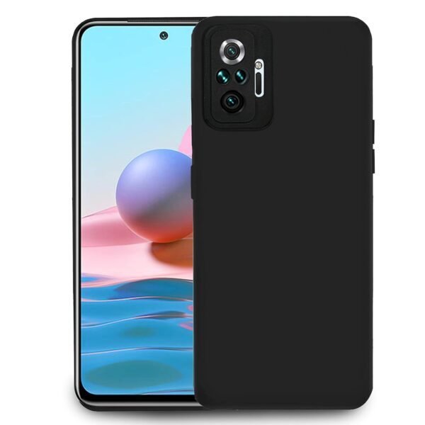 Redmi Note 10 Pro/Note 10 Pro Max Back Cover | Camera Bump Protection & Ultra Slim | Matte Soft Silicon Shock Proof Rubberised Back Case Cover (Black)