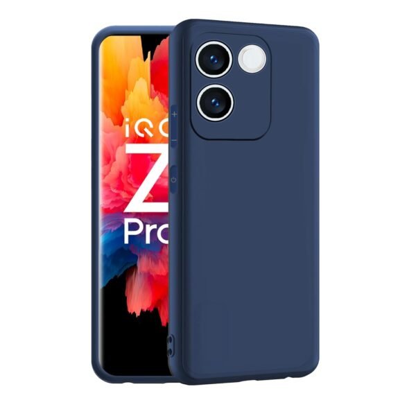 iQOO Z7 Pro (5G) / Vivo T2 Pro (5G) Back Cover | Camera Bump Protection & Inner Velvet Fabric Lining | Ultra Slim Matte Soft Rubberised Case Cover (Blue)