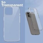 Back Cover PC + TPU Clear Transparent Soft Flexible Case Shockproof Protective Phone Soft Silicone Slim Cover for iPhone 16 Pro Max (Transparent)