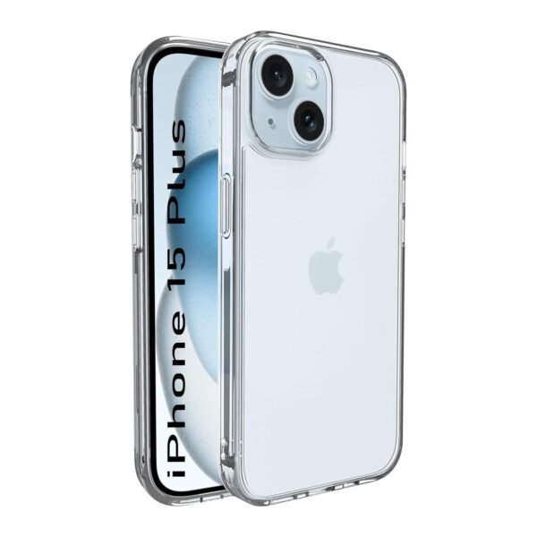 iPhone 15 Plus (6.7 Inch) Clear Case | Soft Flexible Slim-Fit | Full Body 360 Protection Shock Proof TPU Back Cover (Transparent)