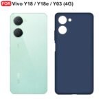 Vivo Y18 / Y18e / Y03 / Y28s (4G) Back Cover | Camera Bump Protection & Inner Velvet Fabric Lining | Ultra Slim Matte Soft Rubberised Case Cover (Blue)