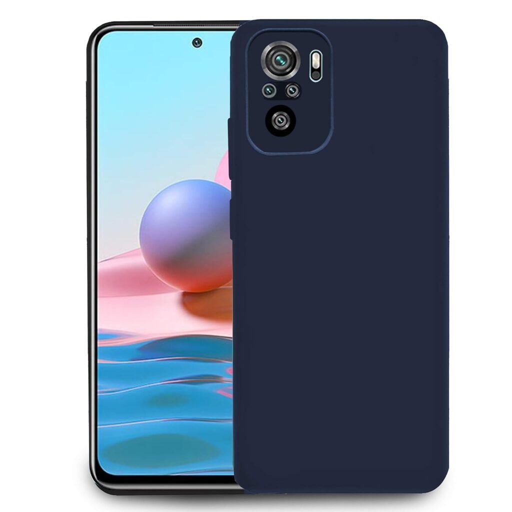 Redmi Note 10 / Note 10S Back Cover | Camera Bump Protection & Ultra Slim | Matte Soft Silicon Shock Proof Rubberised Back Case Cover (Blue)