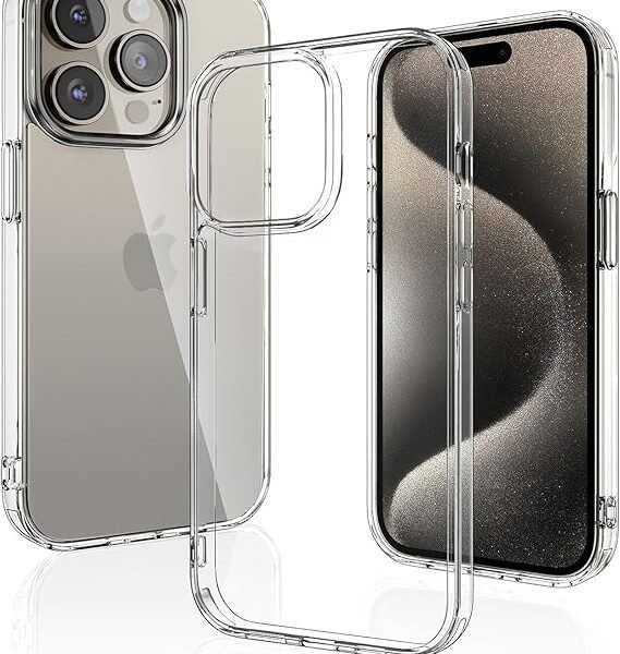 Case for iPhone 15 ProMax Silicone Case Clear Transparent Shockproof Scratch Resistant Protective Phone Soft Silicone Slim Cover (Transparent)