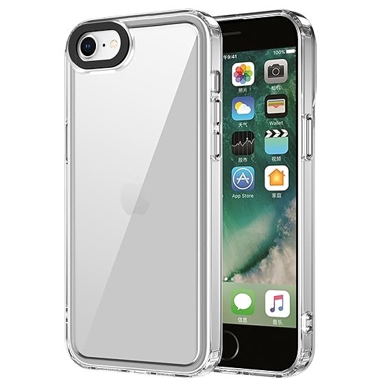 Back Case Cover for iPhone 8 (TPU + PC_Transparent)