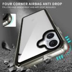 JBL Warrior Acrylic Clear Back Cover for Apple iPhone 16 Plus | Slim Shockproof [Military Grade Protection] Hybrid Bumper Case (Grey Sides)