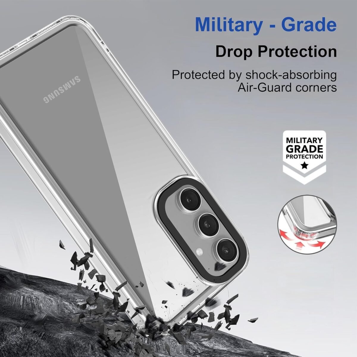 Back Case Cover for Samsung Galaxy S24 5G (TPU + PC_Transparent)