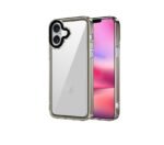 Warrior Acrylic Clear Back Cover for Apple iPhone 16 Plus | Slim Shockproof [Military Grade Protection] Hybrid Bumper Case (Grey Sides)