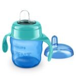 AVENT Philips Silicone Classic Spout Cup with Handle Green/Blue | 200ml (SCF551/05)