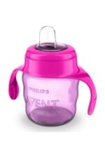 AVENT Philips Silicone Classic Spout Cup with Handle | Pink/Purple | 200ml (SCF551/03)