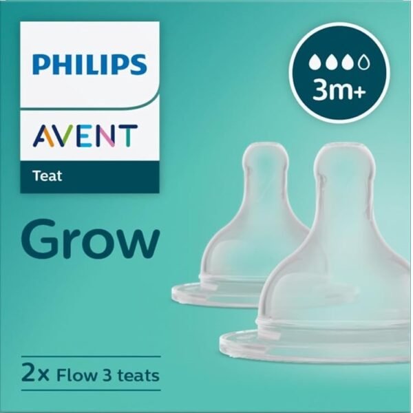 Philips Avent Grow Bottle 3M+ Flow Teat-Pack of 2 (SCY097/01)