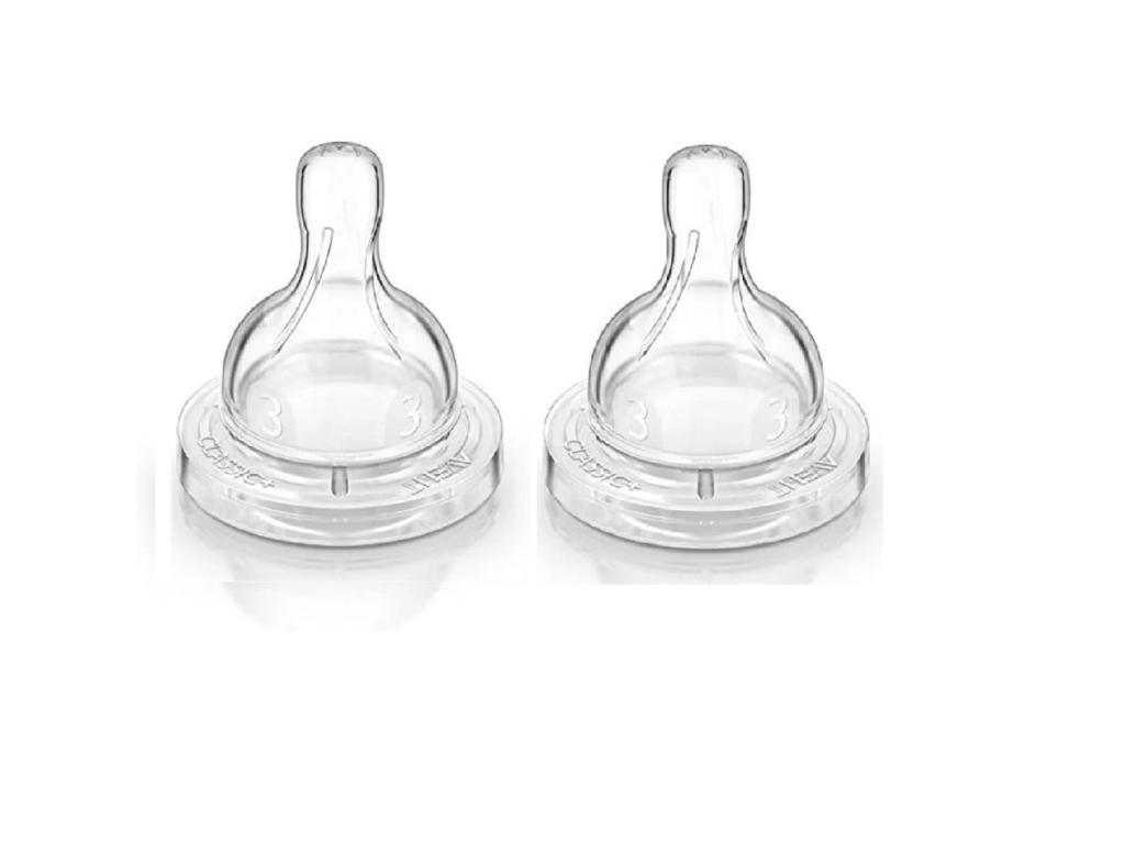 Philips AVENT BPA Free Classic Medium Flow Nipple, 2 counts | SCY763/02 | ‎3 Months+ (Pack of 2)