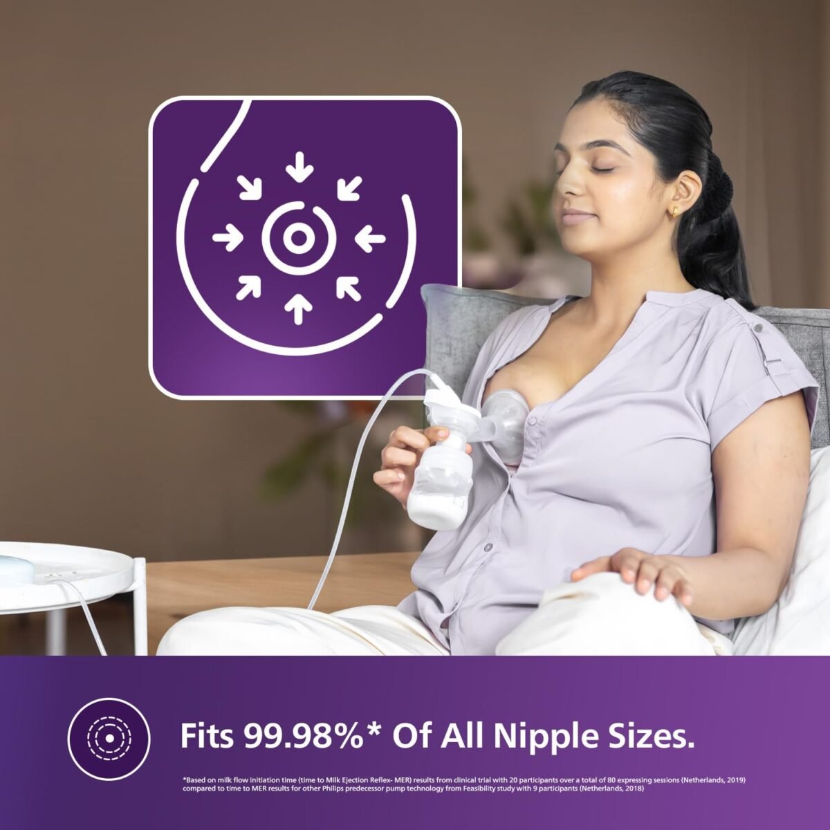 Philips Avent Portable Electric Breast Pump | 4 + 4 Expression and Stimulation settings | Quiet Motor |Corded SCF323/11