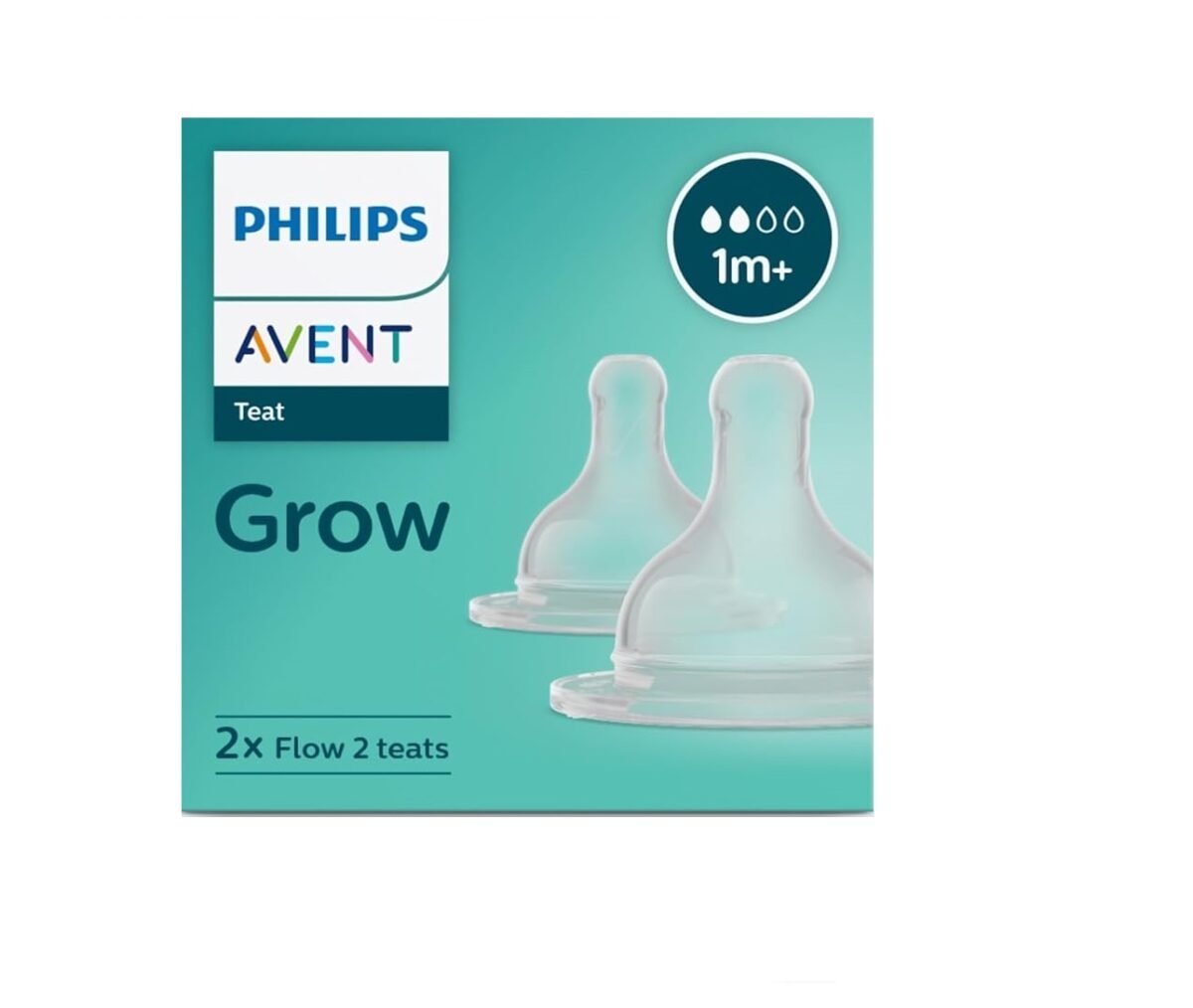 Philips Avent Grow Bottle 1M+ Flow Teat-Pack of 2 (SCY096/01)