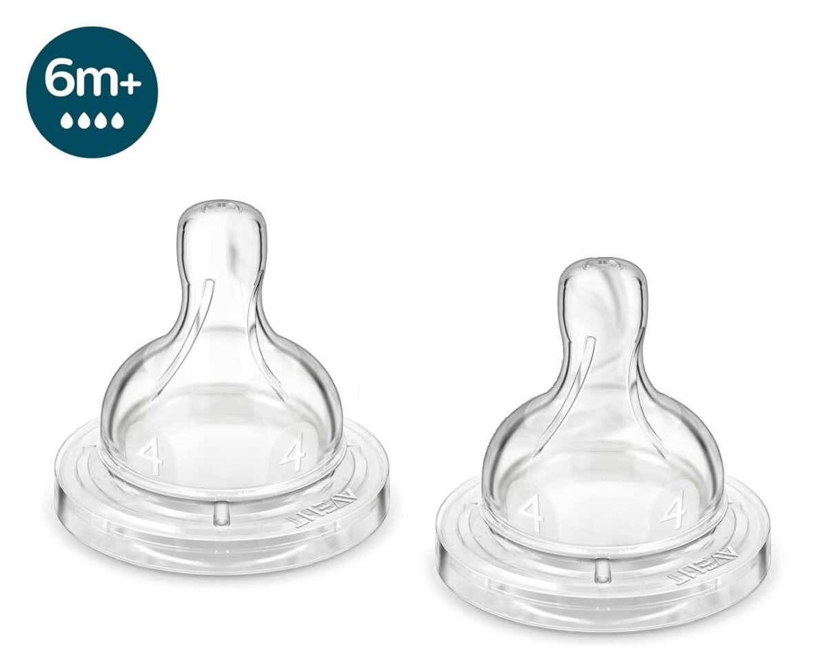 Philips Avent Anti-Colic Baby Bottle 6M+ Nipple by Fratelli,SCY764/02 (Pack of 2 Teats)