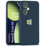 Soft Rubberised Back Cover for 1+ OnePlus Nord CE 3 Lite 5G | Inner Velvet Fabric Lining | Matte Silicone Flexible Camera Protection Back Case - Blue