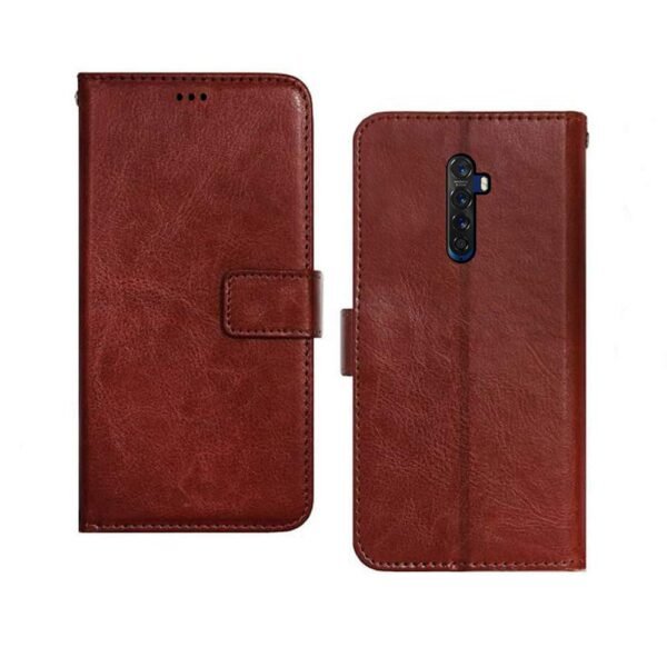 Oppo Reno 2 Flip Case | Premium Leather Finish | with Card Pockets | Wallet Stand |Complete Protection Flip Cover for Oppo Reno 2 - Brown