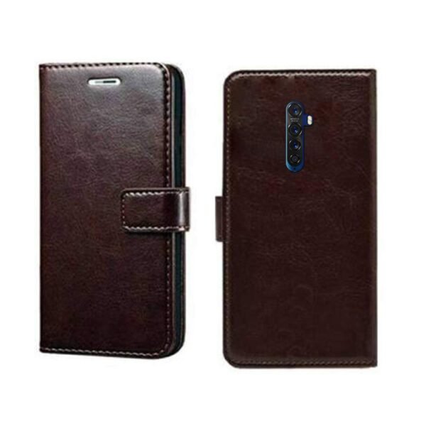 Oppo Reno 2 Flip Case | Premium Leather Finish | with Card Pockets | Wallet Stand |Complete Protection Flip Cover for Oppo Reno 2 - Coffee