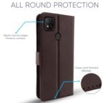 Redmi 9 Flip Cover Magnetic Leather Wallet Case Shockproof TPU for Redmi 9 (Brown)