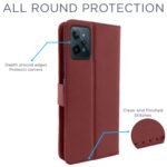 Realme C31 Flip Cover | PU Leather Finish | 360 Protection | Wallet & Stand | Strong Magnetic Flip Case for Realme C31 (Brown)