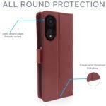 Oppo A78 5G Flip Cover Leather Finish | Inside TPU with Card Pockets | Wallet Stand and Shock Proof | Magnetic Closing | Complete Protection Flip Case (Brown)