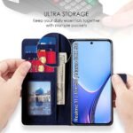 Shock Proof Flip Cover Back Case Cover for Realme Narzo 60X 5G | Realme 11 5G | Realme 11X 5G | Realme C67 5G (Flexible | Leather Finish | Card Pockets Wallet & Stand | Blue)