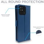 Mi Redmi 10 / Redmi 10 Power Flip Cover | PU Leather Finish | 360 Protection | Wallet & Stand | Strong Magnetic Flip Case for Mi Redmi 10 / Redmi 10 Power (Blue)