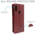 Redmi Note 6 Pro Flip Cover Magnetic Leather Wallet Case Shockproof TPU for Redmi Note 6 Pro (Brown)