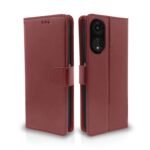 Oppo A78 5G Flip Cover Leather Finish | Inside TPU with Card Pockets | Wallet Stand and Shock Proof | Magnetic Closing | Complete Protection Flip Case (Brown)