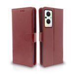 Oppo F21 Pro 5G / F21s Pro 5G Flip Case Leather Finish | Inside TPU with Card Pockets | Wallet Stand and Shock Proof | Magnetic Closing | Complete Protection Flip Cover (Brown)