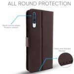 Samsung Galaxy A50 / A50s / A30s Flip Case Leather Finish | Inside TPU with Card Pockets | Wallet Stand and Shock Proof | Magnetic Closing | Complete Protection Flip Cover (Coffee)