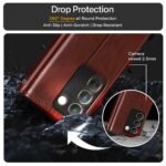 Shock Proof Flip Cover Back Case Cover for Vivo Y200e 5G | Vivo T3 5G (Flexible | Leather Finish | Card Pockets Wallet & Stand | Brown)