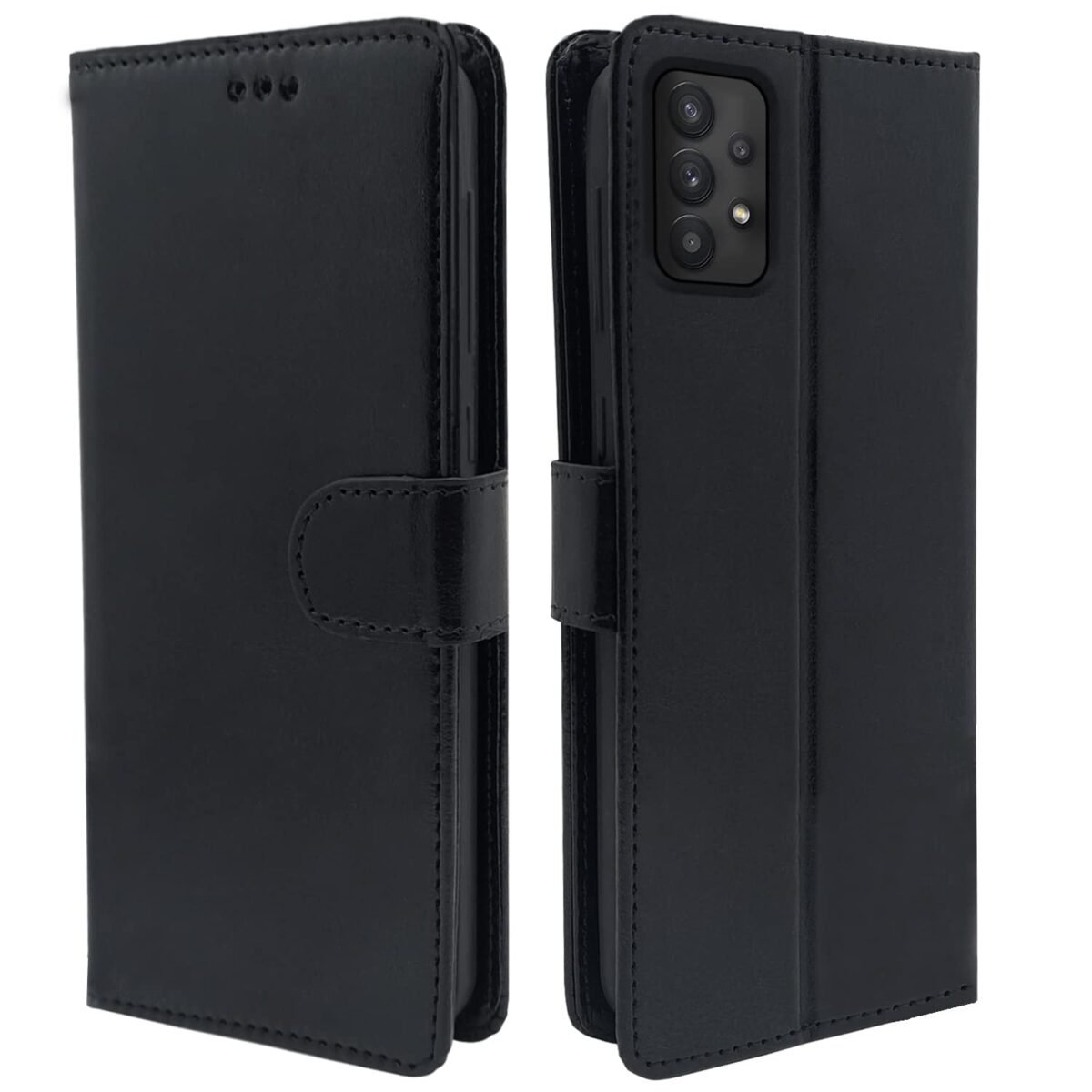 Samsung Galaxy A53 5G Flip Cover | PU Leather Finish | 360 Protection | Wallet & Stand | Strong Magnetic Flip Case for Samsung Galaxy A53 5G (Black)