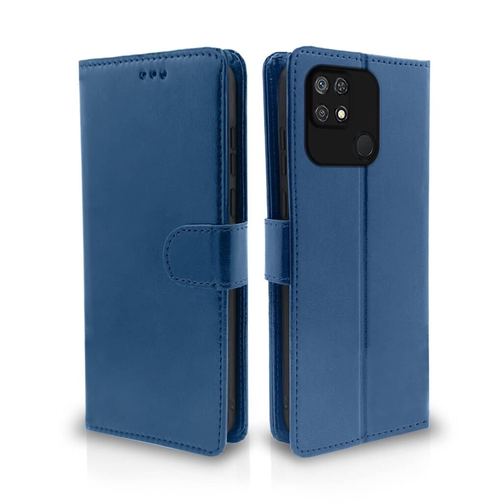 Mi Redmi 10 / Redmi 10 Power Flip Cover | PU Leather Finish | 360 Protection | Wallet & Stand | Strong Magnetic Flip Case for Mi Redmi 10 / Redmi 10 Power (Blue)