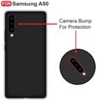 Samsung Galaxy A50 / A50s / A30s Back Cover | Camera Bump Protection & Ultra Slim | Matte Soft Silicon Shock Proof Rubberised Back Case Cover (Black)