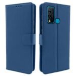 Vivo Y30 Flip Case Leather Finish | Inside TPU with Card Pockets | Wallet Stand and Shock Proof | Magnetic Closing | Complete Protection Flip Cover for Vivo Y30 (Blue)