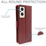 Oppo F21 Pro 5G / F21s Pro 5G Flip Case Leather Finish | Inside TPU with Card Pockets | Wallet Stand and Shock Proof | Magnetic Closing | Complete Protection Flip Cover (Brown)