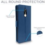 Redmi 5 Flip Cover Leather Finish | Inside TPU with Card Pockets | Wallet Stand and Shock Proof | Complete Protection Flip Case (Blue)