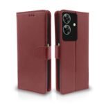 Flip Cover Leather Finish | Inside TPU with Card Pockets | Wallet Stand and Shock Proof | Complete Protection Flip Case for Realme C61 / Realme Narzo N61 (Brown)