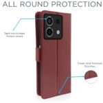 Redmi Note 13 5G Flip Cover Leather Finish | Inside TPU with Card Pockets | Wallet Stand and Shock Proof | Complete Protection Flip Case (Brown)