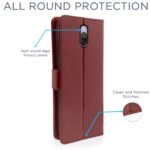 Mi Redmi 8A Dual Flip Case Leather Finish | Inside TPU with Card Pockets | Wallet Stand and Shock Proof | Magnetic Closing | Complete Protection Flip Cover for Mi Redmi 8A Dual (Coffee)