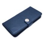 Oppo Reno 8T 5G Flip Cover Leather Finish | Inside TPU with Card Pockets | Wallet Stand and Shock Proof | Complete Protection Button Flip Case (Blue)