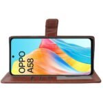 Flip Cover Back Case for Oppo A58 4G | Premium Leather Finish | Inbuilt Pockets & Stand | Flip Cover Back Case for Oppo A58 4G (Brown)