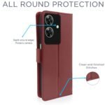 Flip Cover Leather Finish | Inside TPU with Card Pockets | Wallet Stand and Shock Proof | Complete Protection Flip Case for Realme C61 / Realme Narzo N61 (Brown)