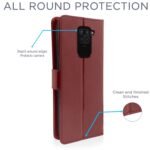 Redmi Note 9 Flip Cover Magnetic Leather Wallet Case Shockproof TPU for Redmi Note 9 (Brown)