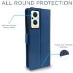 Oppo F21 Pro 5G / F21s Pro 5G Flip Case Leather Finish | Inside TPU with Card Pockets | Wallet Stand and Shock Proof | Magnetic Closing | Complete Protection Flip Cover (Blue)