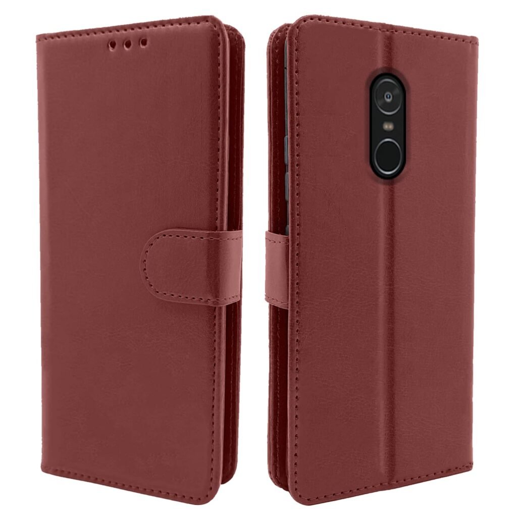 Xiaomi Redmi Note 4 Flip Cover Magnetic Leather Wallet Case Shockproof TPU for Xiaomi Redmi Note 4 (Brown)