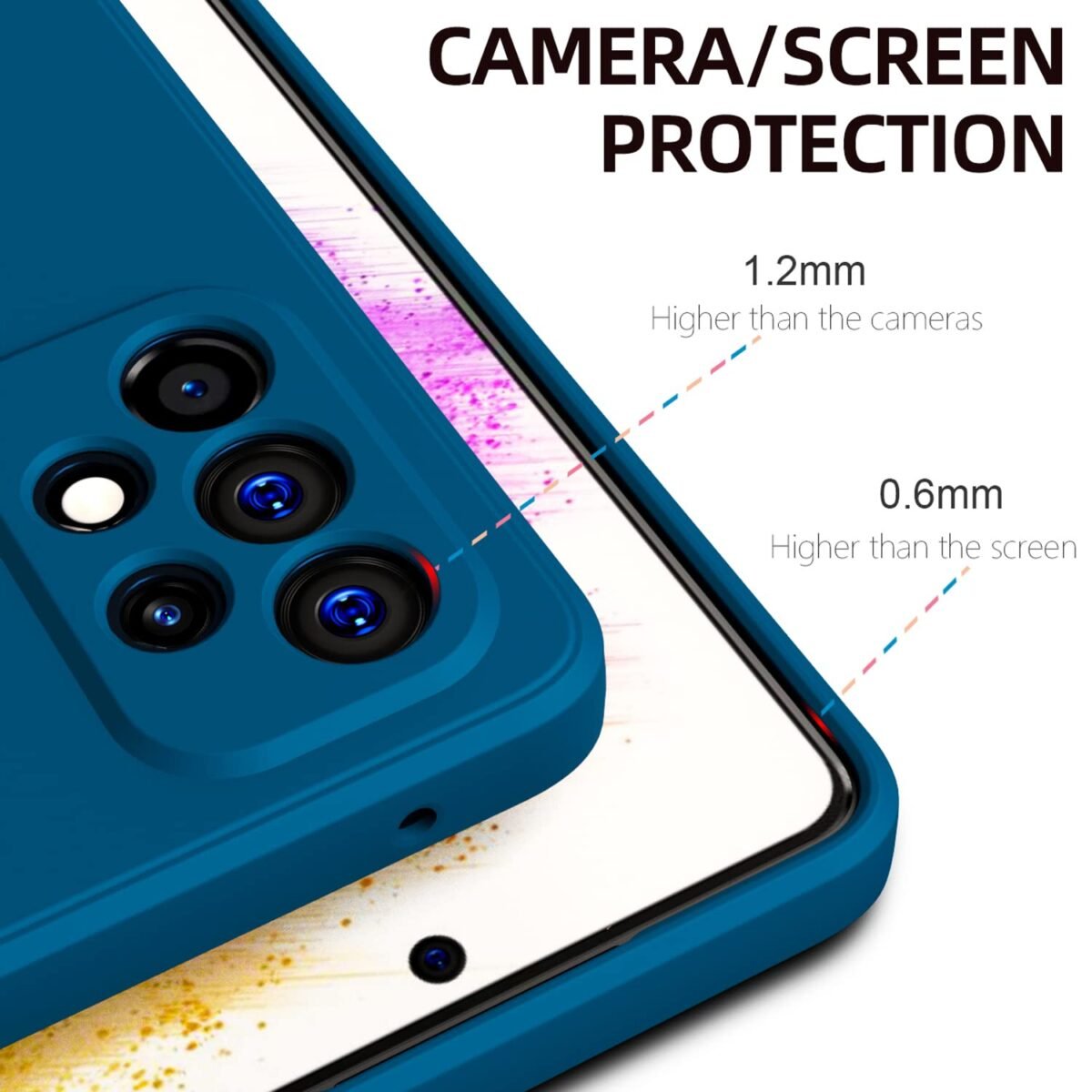 Back Cover for Samsung Galaxy A53 (5G), Slim Silicone with Soft Lining Shockproof Flexible Full Body Bumper Case (Blue)