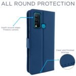 Vivo Y30 Flip Case Leather Finish | Inside TPU with Card Pockets | Wallet Stand and Shock Proof | Magnetic Closing | Complete Protection Flip Cover for Vivo Y30 (Blue)