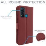 Vivo Y30 Flip Case Leather Finish | Inside TPU with Card Pockets | Wallet Stand and Shock Proof | Magnetic Closing | Complete Protection Flip Cover for Vivo Y30 (Brown)