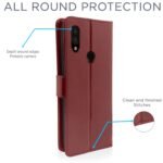 Redmi 7 / Y3 Flip Cover Leather Finish | Inside TPU with Card Pockets | Wallet Stand and Shock Proof | Complete Protection Flip Case (Brown)